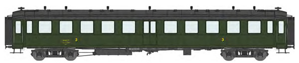 REE Modeles VB-369 - French SNCF BACALAN Coach 3rd class C11myfi 12452 SNCF Era III black roof